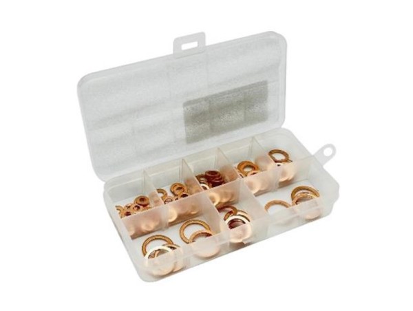 Messing Dichtring Sortiment 4–14 mm 110-teilig
