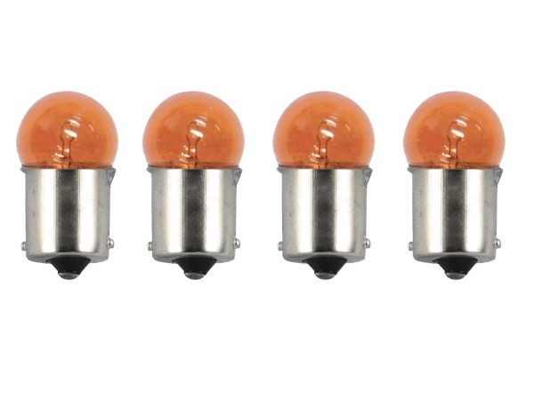 4x Blinkerbirnen Orange BA15S 12V 10W | E-Geprüft für Roller, Scooter & Moped
