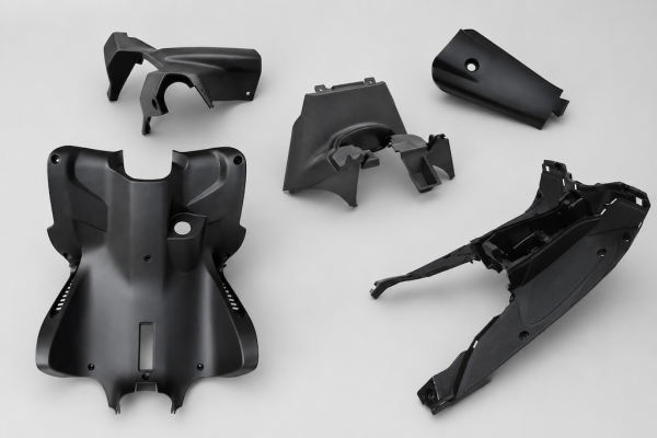 Verkleidung Trittbrett Set 5-teilig Schwarz für Yamaha Aerox 50 100 MBK Nitro
