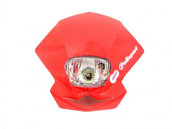 Scheinwerfer Verkleidung Maske E-Geprüft Rot Enduro Motocross Supermoto Motorrad