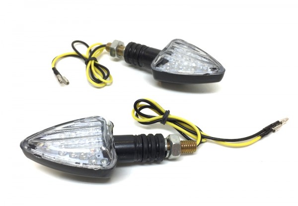 LED Blinker Blinkerleuchte Set Satz Schwarz E-Geprüft für Roller Moped Motorrad