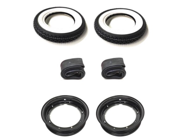 Weißwand Reifen 3.50-10 Felgen Schwarz Radsatz für Vespa PK PX XL Rally T5 Lusso