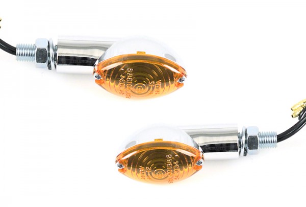 SHIN YO Mini Blinker Satz Set CATEYE Oval Chrom E-Geprüft