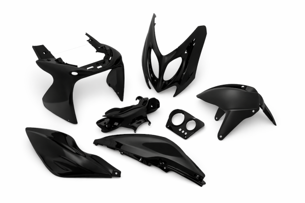 7-teiliges Verkleidungsset Schwarz Matt für Yamaha Aerox MBK Nitro 50/100 – Komplettset