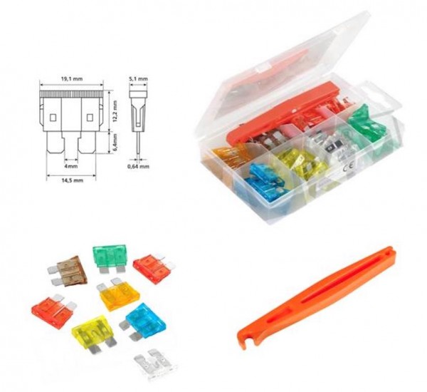 80tlg Sortiment KFZ Sicherung Mini Stecksicherung 14,5mm 5-30A  Flachsicherung, Elektrikzubehör, Elektrik, Verschleissteile