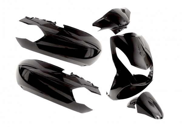 Verkleidung komplett Verkleidungsset 6 tlg Schwarz Glänzend für Peugeot Kisbee