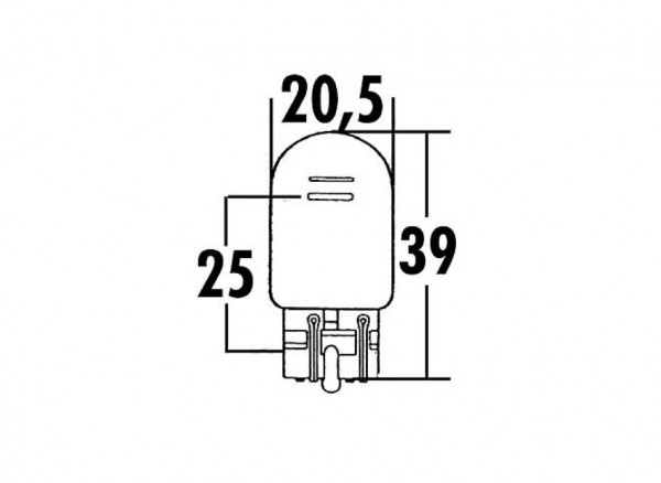 W21/5W, Glassockel-Glühlampe 12V 21/5W W3x16Q E-Prüfzeichen Glassockellampe