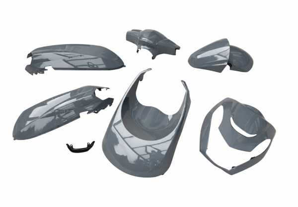 6-teiliges Verkleidungsset Nardo Grau für Peugeot Kisbee 50 (2T & 4T) ab 2010