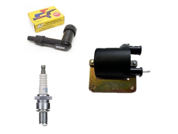 Zündspule, Zündkerze & Stecker für Piaggio SKR 125, Hexagon, TPH, Runner, Zip 50