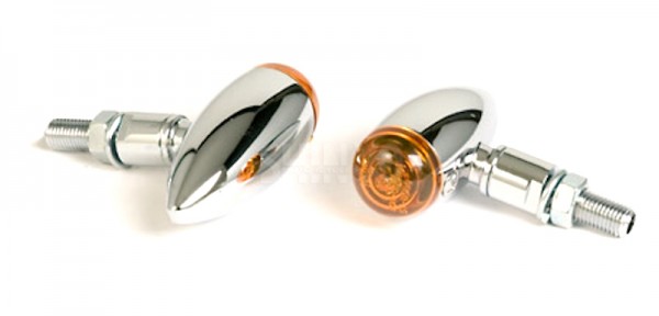 SHIN YO Blinker Satz Set Paar MICRO-BULLET Alu verchromt E-Geprüft