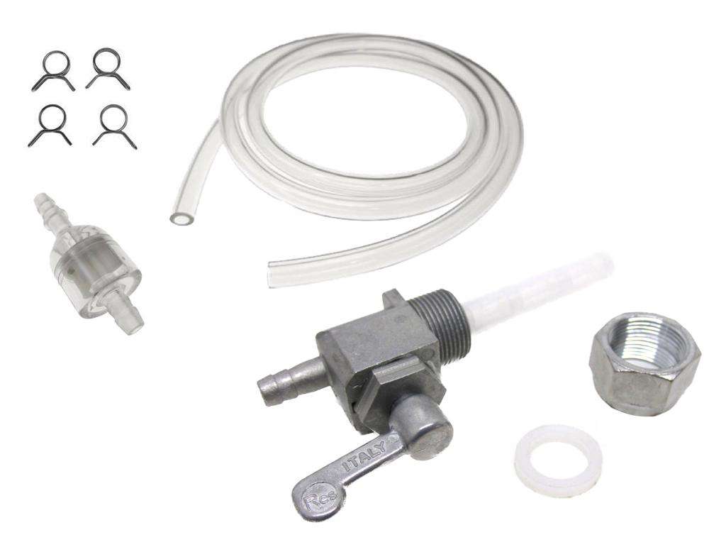 Benzinhahn Mit Schlauch & Transparentem Filter Für Viele 50ccm 2T Roller - Set Von Scooter-Garage