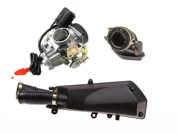 Set aus Vergaser, Luftfilter und Ansaugstutzen für 50ccm GY6 Roller – Übersicht