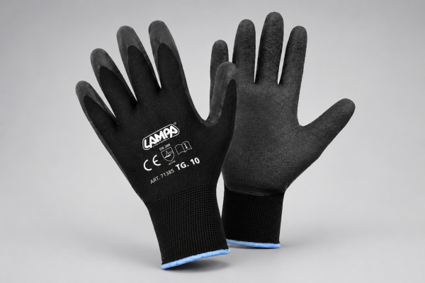 Arbeitshandschuhe Latexbeschichtet Schwarz Größe 10