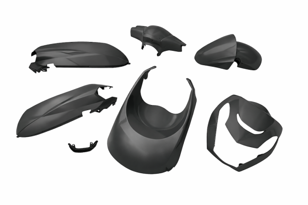 Verkleidung Set 6-teilig Schwarz Matt für Peugeot Kisbee 50 100