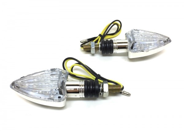 LED Blinker Blinkerleuchte Set Satz Chrom E-Geprüft für Roller Moped Motorrad