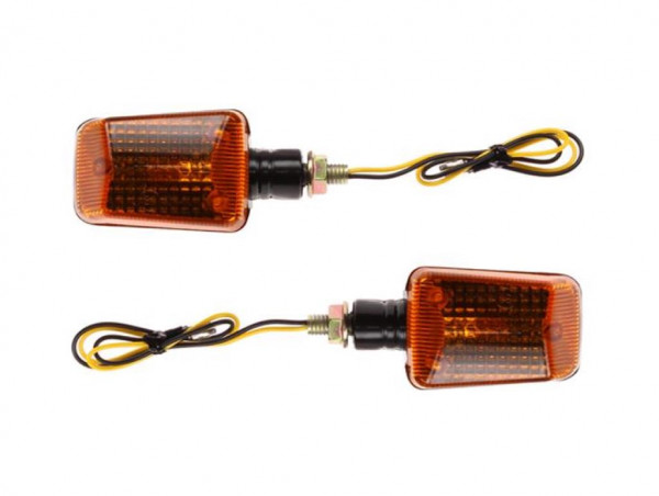 Blinker Set Schwarz Orange Klein 12V E-geprüft für Motorrad Roller 2 Stück