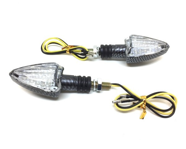 LED Blinker Blinkerleuchte Set Satz Carbon E-Geprüft für Roller Moped Motorrad