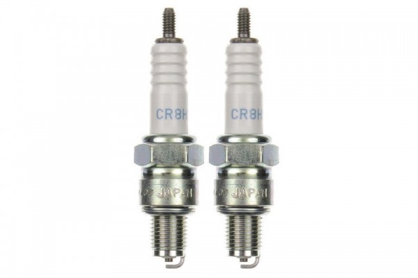 2x Zündkerze CR8HS Zündkerzen Set 2 Stück für Motorrad / Roller / Scooter