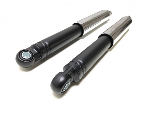 Stoßdämpfer Satz Chrom/Schwarz 310mm für Peugeot 103 SP, SPX Vogue Mofa Moped Mokick
