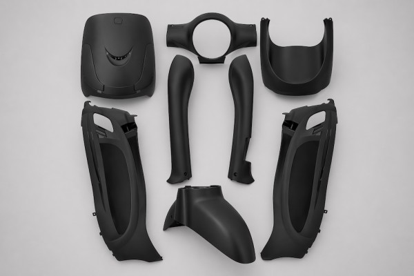 Verkleidungsset Sym Fiddle 2 50 125 matt schwarz komplett