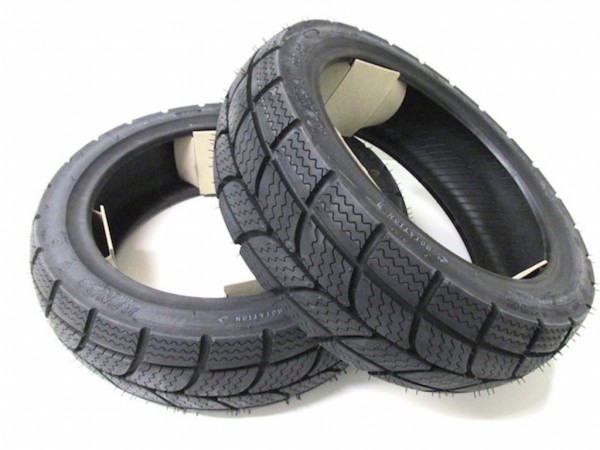 KENDA K701 Roller Reifen Set Satz - Vorne + Hinten, 120/70-12 + 130/70-12 M+S Winterreifen