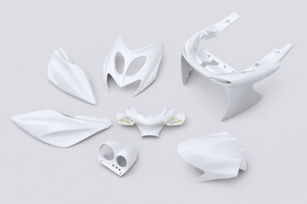 7-teiliges Verkleidungsset Weiß Glänzend für Yamaha Aerox MBK Nitro 50/100 – Verkleidungskit