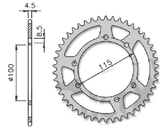 Kettenrad Ritzel 420, 52 Zähne für Motorhispania Furia, Gilera GSM 50.