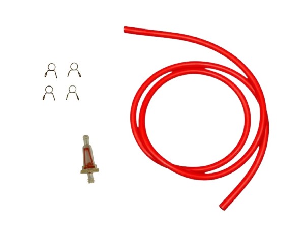 Benzinschlauch rot 5x8mm 1 Meter mit Filter