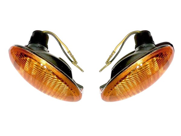 Blinker Paar Vorne Links + Rechts E-Geprüft Orange für Vespa ET2 50, ET4 125