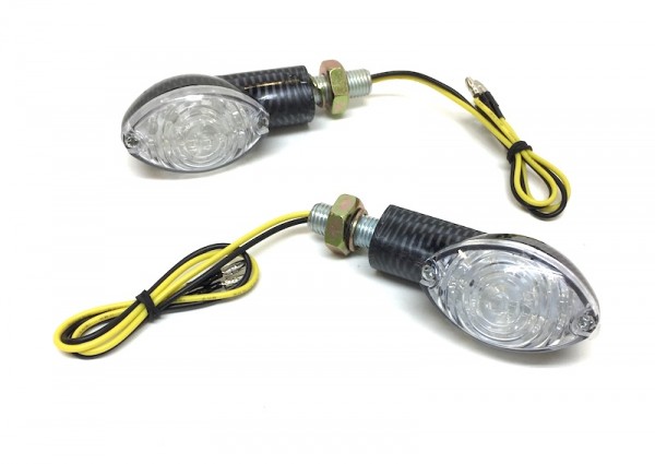 LED Blinker Blinkerleuchte Set Satz Carbon E-Geprüft für Roller Moped  Motorrad, Blinker, Beleuchtung, Verschleissteile