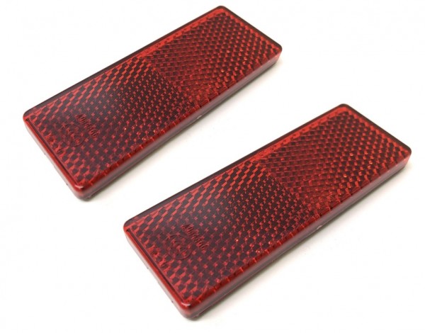 2x Reflektor Katzenauge Seitenstrahler 85.5x31.5mm Rot Selbstklebend E-Geprüft