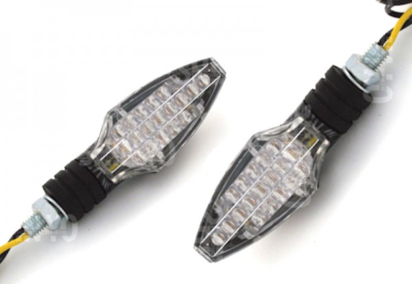 SHIN YO LED Blinker Satz Set COMO Schwarz Klarglas E-Geprüft