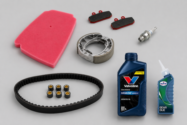 Wartungsset Honda Bali SJ50 mit Luftfilter Zündkerze Bremsbeläge Variorollen Motoröl Getreibeöl