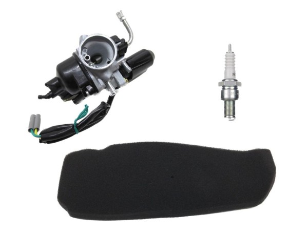 17,5mm Vergaser + Luftfilter + Zündkerze B9ES Set für Piaggio Sfera NSL 50 80