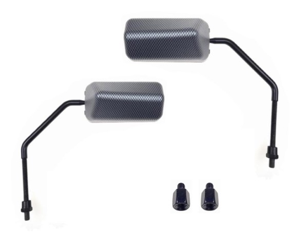Spiegel Set F1 Carbon M8 lang für Roller Motorrad Quad