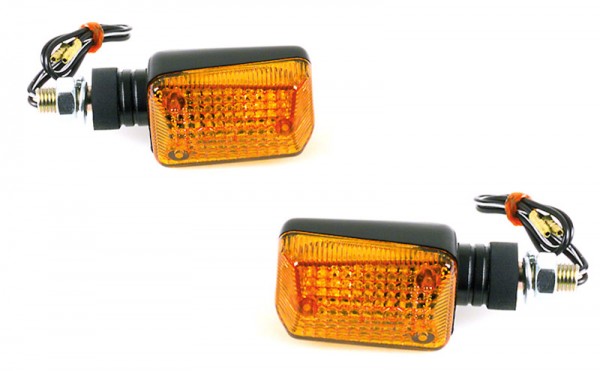 SHIN YO Mini Blinker Satz Set, schwarz, Glas gelb E-Geprüft