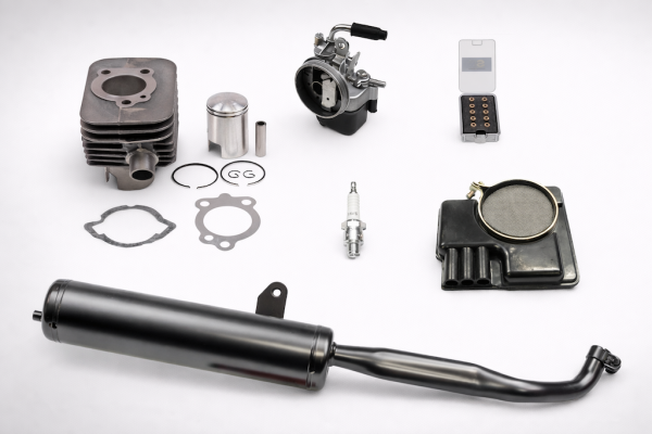 Tuning Set für Piaggio Vespa Ciao PX P SC Mix Zylinder Vergaser Auspuff