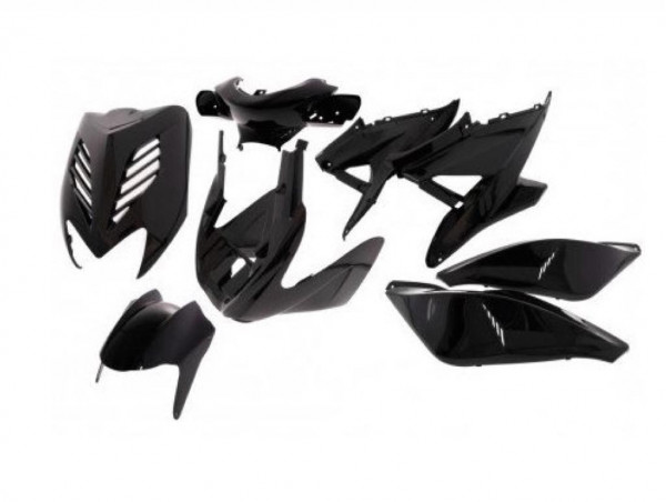 Verkleidungssatz Verkleidung Satz für Yamaha Aerox / MBK Nitro schwarz metallic 8-teilig