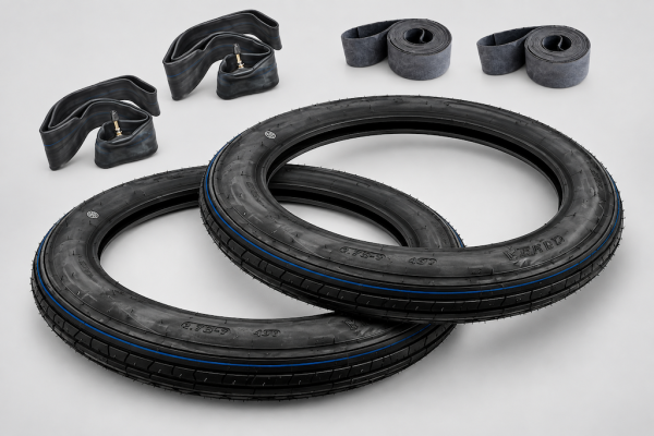 2x Kenda K204 Reifen 2.75-17 + Schlauch & Felgenband für Zündapp, Hercules, Kreidler