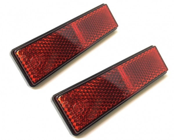 2x Reflektor Katzenauge 94x28mm Rot mit Gewindebolzen M5 E-Geprüft