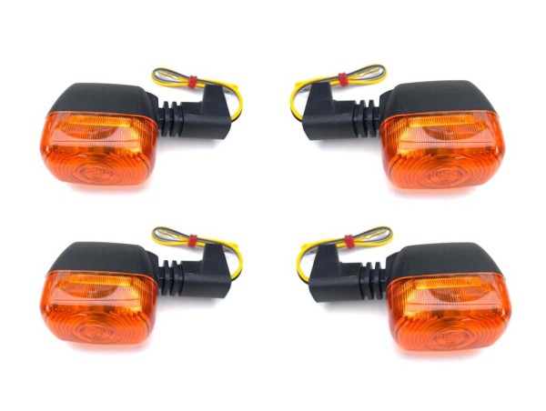 Motorrad Blinker Set 4x E-geprüft vorne hinten links rechts M10 schwarz