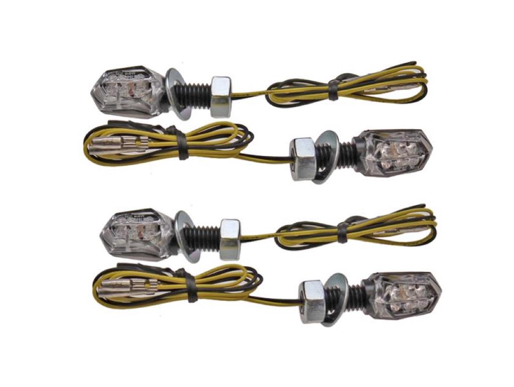 LED Micro Mini Blinker Set Schwarz Klein 12V E-geprüft