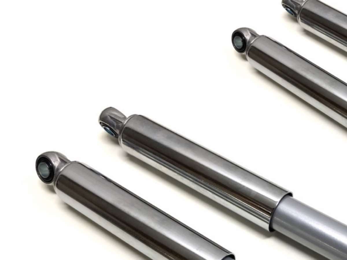 4x Chrom Stoßdämpfer Tieferlegung Set Für Simson Schwalbe KR51 – Hydraulisch, 5-fach Verstellbar, 28 & 30 Cm