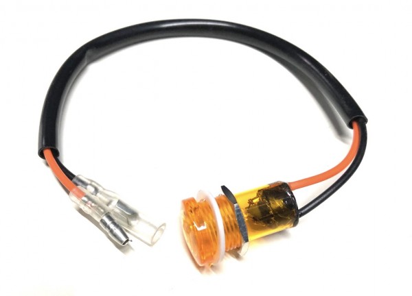 12V Kontrollleuchte Orange mit Kabel 15mm Gewinde für Zündapp Hercules Kreidler