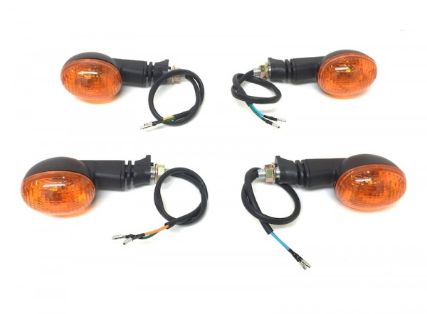 Mini Blinker Set 4 Stück Oval Vorne Hinten Links Rechts für Motorrad