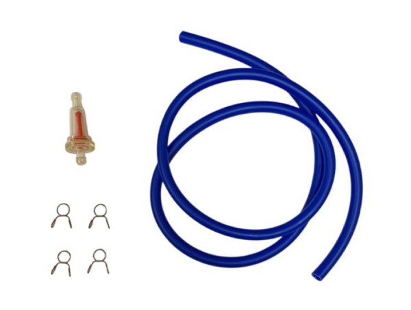 Benzinschlauch 5x8mm blau 1 Meter mit Filter