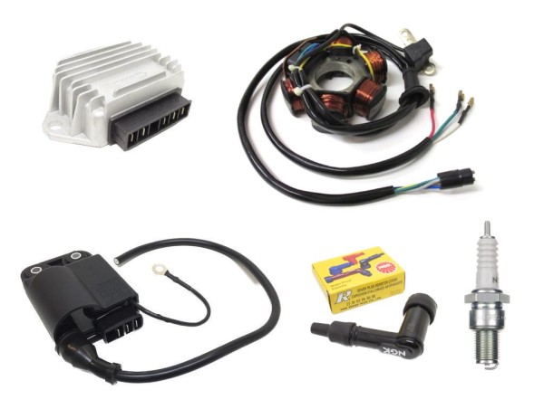 Lichtmaschine, CDI, Zündkerze, Stecker & Regler für Piaggio Sfera & Zip