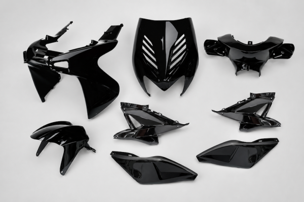 Verkleidungsset Schwarz Glänzend 8-teilig für Yamaha Aerox MBK Nitro