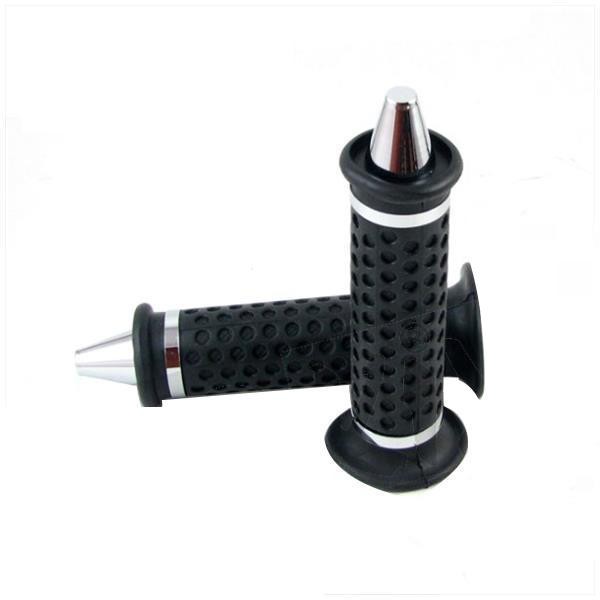 Universal Lenkergriffe Griffe Tuning Schwarz Chrom Roller Scooter Motorrad