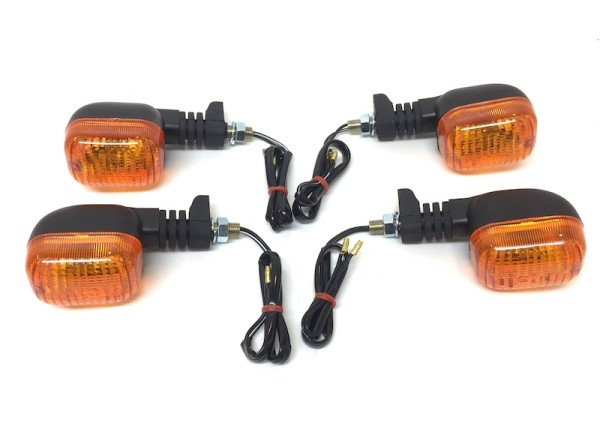 Motorrad Blinker Set 4x E-geprüft vorne hinten links rechts M10 schwarz